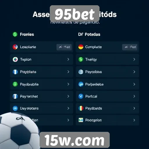 Métodos de pagamento disponíveis no 95bet